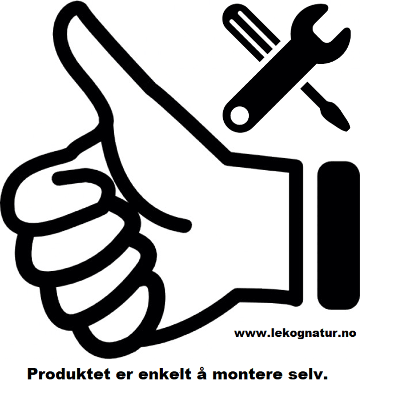 Lekehus for barn med benk og klatretak