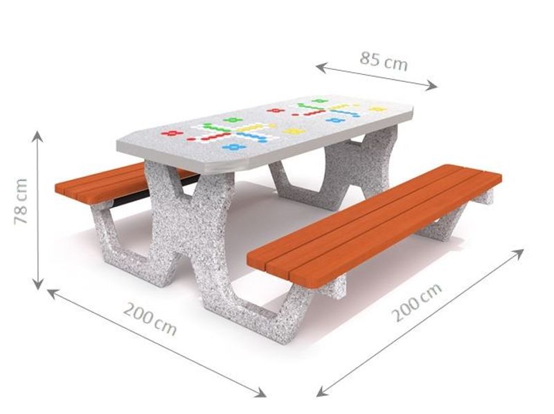 Betongbord til sjakk type 2